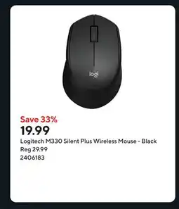 Staples Logitech M330 Silent Plus Wireless Mouse - Black offer