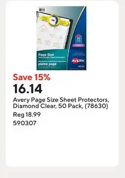 Staples Avery Page Size Sheet Protectors, Diamond Clear, 50 Pack, (78630) offer