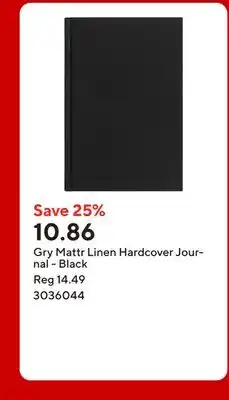Staples Gry Mattr Linen Hardcover Journal - Black offer