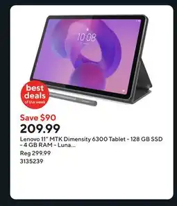 Staples Lenovo 11 MTK Dimensity 6300 Tablet - 128 GB SSD - 4 GB RAM - Luna Grey offer
