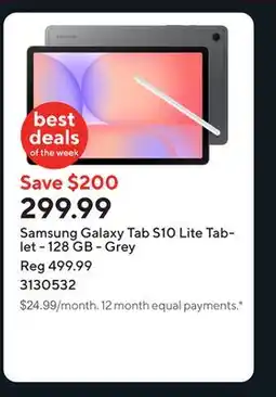 Staples Samsung Galaxy Tab S10 Lite Tablet - 128 GB - Grey offer