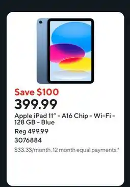 Staples Apple iPad 11 - A16 Chip - Wi-Fi - 128 GB - Blue offer