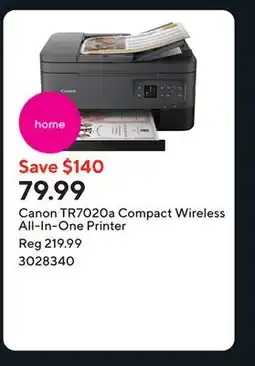 Staples Canon TR7020a Compact Wireless All-In-One Printer offer