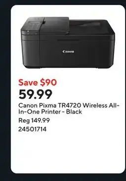 Staples Canon Pixma TR4720 Wireless All-In-One Printer - Black offer
