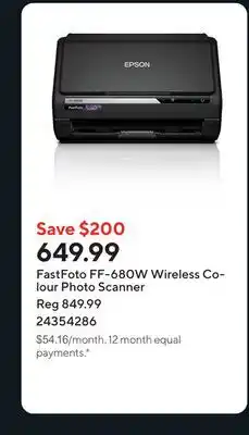 Staples FastFoto FF-680W Wireless Colour Photo Scanner offer