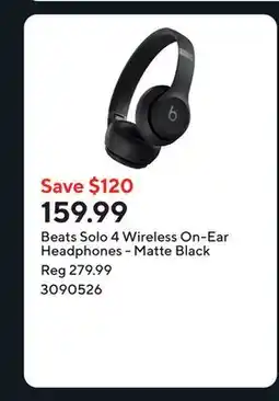 Staples Beats Solo 4 Wireless On-Ear Headphones - Matte Black offer