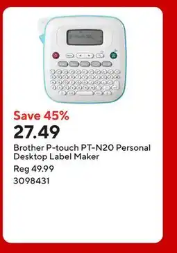Staples Brother P-touch PT-N20 Personal Desktop Label Maker offer