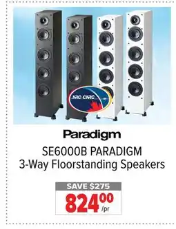 2001 Audio Video SE6000B Paradigm 3-Way Floorstanding Speakers offer