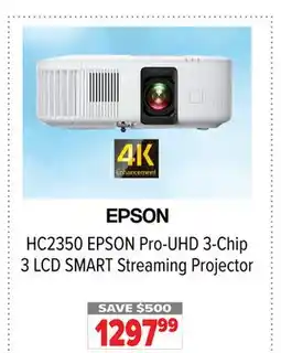 2001 Audio Video HC2350 EPSON Pro-UHD 3-Chip 3 LCD SMART Streaming Projector offer