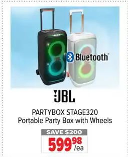 2001 Audio Video STAGE320 JBL PARTYBOX Portable Party Box with Wheels offer