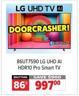 2001 Audio Video 86UT7590 LG 86 UHD AI HDR10 Pro Smart TV offer