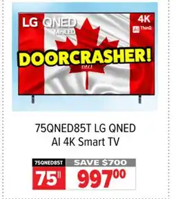 2001 Audio Video 75QNED85T LG 75 QNED AI 4K Smart TV offer