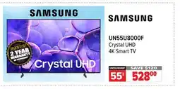 2001 Audio Video UN55U8000F Samsung 55 Crystal UHD 4K Smart TV offer