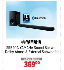 2001 Audio Video SRB40A YAMAHA Sound Bar with Dolby Atmos & External Subwoofer offer