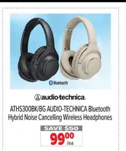 2001 Audio Video ATHS300BK/BG AUDIO-TECHNICA Bluetooth Hybrid Noise Cancelling Wireless Headphones offer