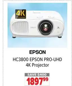 2001 Audio Video HC3800 EPSON PRO-UHD 4K Projector offer