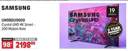 2001 Audio Video SAMSUNG Crystal UHD 4K Smart - 200 Motion Rate offer