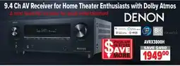 2001 Audio Video AVRX3800H Denon 9.4 Ch AV Receiver for Home Theater Enthusiasts with Dolby Atmos offer