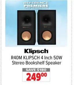 2001 Audio Video R40M KLIPSCH 4 Inch 50W Stereo Bookshelf Speaker offer