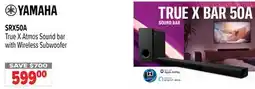 2001 Audio Video SRX50A YAMAHA True X Atmos Sound bar with Wireless Subwoofer offer