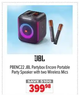 2001 Audio Video PBENC22 JBL Encore Portable Party Speaker with two Wireless Mics offer
