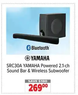 2001 Audio Video SRC30A YAMAHA Powered 2.1-ch Sound Bar & Wireless Subwoofer offer