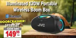 2001 Audio Video JVC Illuminated 120W Portable Wireless Boom Box Bluetooth offer