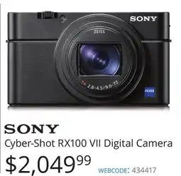 Vistek Cyber-Shot RX100 VII Digital Camera offer