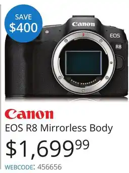 Vistek Canon EOS R8 Mirrorless Body offer