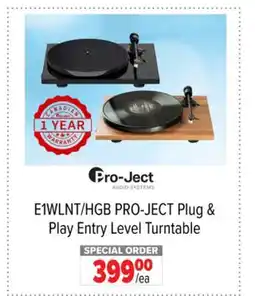 2001 Audio Video E1WLNT HGB PRO-JECT Plug & Play Entry Level Turntable offer