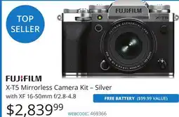 Vistek Fujifilm X-T5 Mirrorless Camera Kit – Silver with XF 16-50mm f/2.8-4.8 offer
