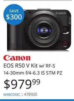 Vistek EOS R50 V Kit w/ RF-S 14-30mm f/4-6.3 IS STM PZ offer