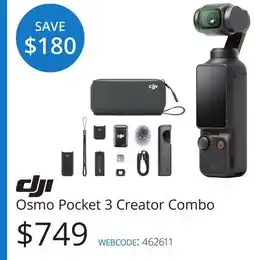 Vistek DJI Osmo Pocket 3 Creator Combo offer