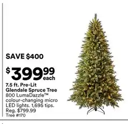Michaels 7.5 ft. Pre-Lit Glendale Spruce Tree offer