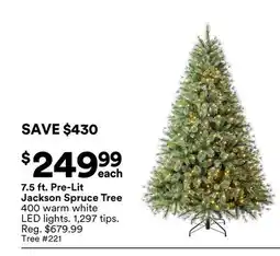 Michaels 7.5 ft. Pre-Lit Jackson Spruce Tree offer