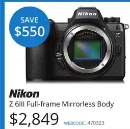 Vistek Z 6III Full-frame Mirrorless Body offer