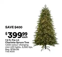 Michaels 7.5 ft. Pre-Lit Charlotte Spruce Tree offer