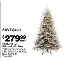 Michaels 7.5 ft. Pre-Lit Fairbanks Fir Tree offer