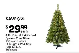 Michaels 4 ft. Pre-Lit Lakewood Spruce Tree Clear offer