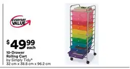 Michaels 10-Drawer rolling Cart Simply Tidy offer