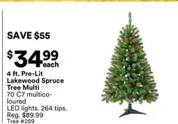 Michaels 4 ft. Pre-Lit Lakewood Spruce Tree multi offer