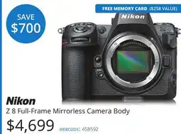 Vistek Z 8 Full-Frame Mirrorless Camera Body offer