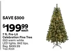 Michaels 7 ft. Pre-Lit Celebration Pine Tree offer