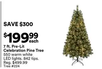 Michaels 7 ft. Pre-Lit Celebration Pine Tree offer
