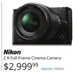 Vistek Nikon Z R Full-Frame Cinema Camera offer