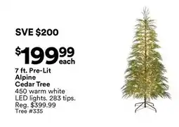 Michaels 7 ft. Pre-Lit Alpine Cedar Tree offer