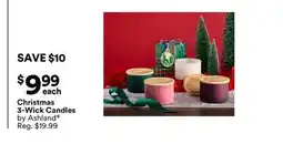 Michaels Christmas 3-Wick Candles by Ashland offer