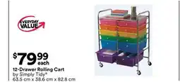 Michaels 12-Drawer rolling Cart by Simply Tidy offer