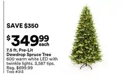 Michaels 7.5 ft. Pre-Lit Dewdrop Spruce Tree offer