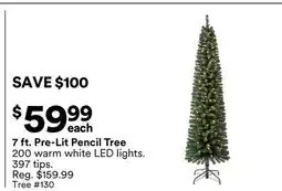 Michaels 7 ft. Pre-Lit Pencil Tree offer